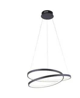 Designová závěsná svítidla PAUL NEUHAUS LED závěsné svítidlo, kruhové, černá, elegantní design SimplyDim 3000K PN 2472-18