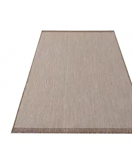 Skandinávské koberce Jednoduchý a praktický hladký koberec hnědé barvy