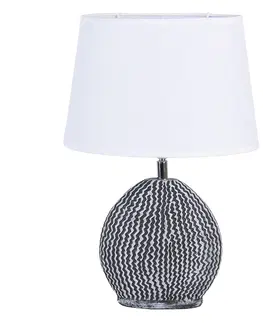 Lampy Bílo šedivá stolní lampa Val s bílým stínidlem - 26*19*38 / E27 Clayre & Eef 6LMC0045