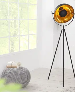Designové a luxusní stojící lampy Estila Designová originální stojací lampa Studio 140cm zlatá