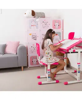 Dětské stoly a židle Rostoucí dětský stůl a židle ALEXIS Růžová