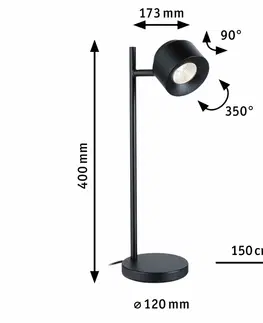 Chytré osvětlení PAULMANN LED stolní lampa Smart Home Zigbee Puric Pane 2700K 4,5W černá