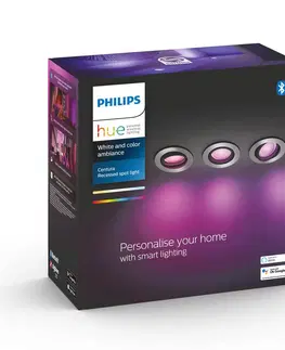 Inteligentní zapuštěná světla Philips Hue Philips Hue Centura spot kulatý 3ks, hliník