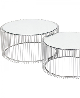 Konferenční stolky KARE Design Konferenční stolek Wire Silver - set 2 ks