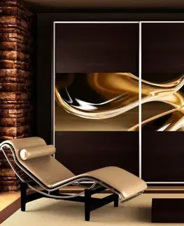Tapety na nábytek Nálepky na skříň - Zlatá vlna