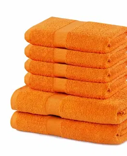 Ručníky DecoKing Sada ručníků a osušek Marina oranžová, 4 ks 50 x 100 cm, 2 ks 70 x 140 cm
