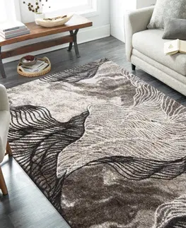 Moderní koberce Propracovaný hnědý koberec se zajímavým ornamentem