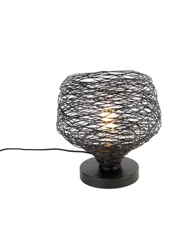 Stolni lampy Designová stolní lampa černá 26 cm - Sarella