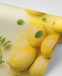Tapety jídla a nápoje Fototapeta citrony s mátou