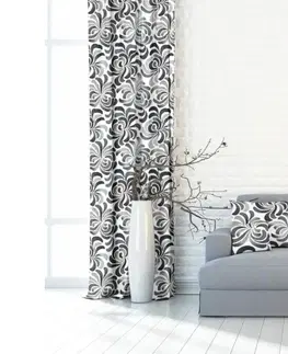 Závěsy Forbyt, Závěs dekorační nebo látka, OXY Ornamentální květ, šedý, 150 cm 150 cm