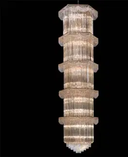 Závěsná světla Patrizia Volpato Závěsné světlo Cristalli 340 cm vysoké, jantar