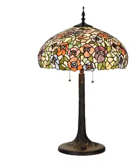 Svítidla Barevná stolní lampa Tiffany Flower Color Garden - Ø 46*72cm Clayre & Eef 5LL-6350