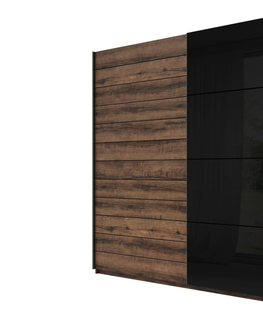 Ložnicové sestavy Ložnice ZANDER 2 s postelí 180x200 cm, dub monastery/černý lesk