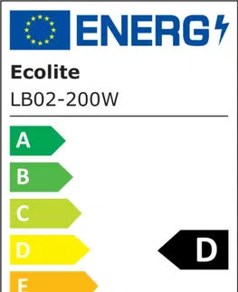 LED reflektory Ecolite SMD LED reflektor, 200W, 27000lm, 5000K, IP65, černý LB02-200W 
