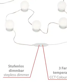 LED nástěnná svítidla BRILONER LED CCT svítidlo k zrcadlu pr. 5 cm 10x6W 600lm bílé BRILO 2012-106