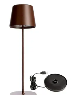LED stolní lampy Light Impressions Deko-Light nabíjecí svítidlo - sada Canis rezavá + nabíjecí základna 620198