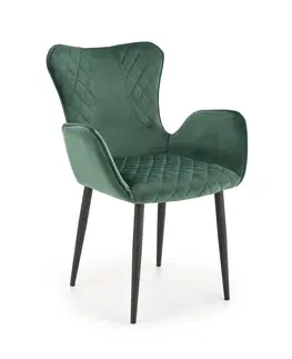 Židle HALMAR Jídelní křeslo ELEGANTA K42 tmavě zelené
