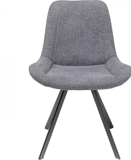 Jídelní židle KARE Design Šedá čalouněná jídelní židle Baron - otočná