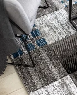 Koberce a koberečky Dywany Lusczow Kusový koberec ALTER Siena čtverce/mřížka modrý, velikost 140x190