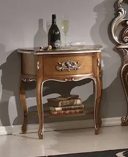 Designové a luxusní noční stolky Estila Rustikální masivní noční stolek Belladonna s vyřezávanými nožičkami a praktickou zásuvkou 69cm