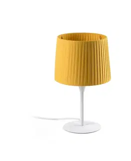 Designové stolní lampy FARO SAMBA bílá/skládaná žlutá mini stolní lampa