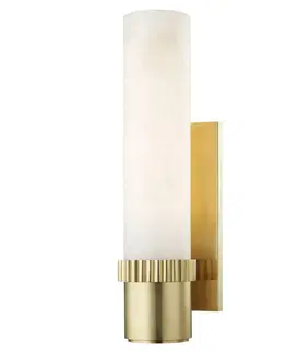 Klasická nástěnná svítidla HUDSON VALLEY nástěnné svítidlo ARGON staromosaz/alabastr E27 1x75W 1260-AGB-CE