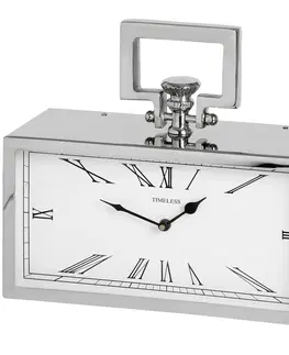 Stylové a designové hodiny Estila Stylové stříbrné hodiny "Timeless" obdélníkové