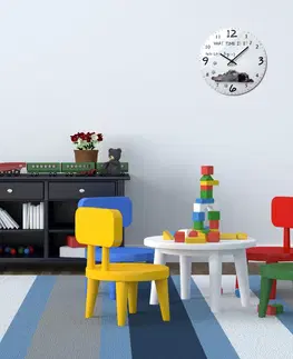 Dětské nástěnné hodiny Kvalitní dětské nástěnné hodiny 30 cm s malým pejskem