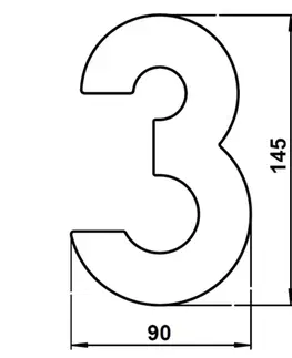 Čísla domů Albert Leuchten Domovní číslo 3 - z nerezové oceli