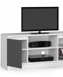 TV stolky Ak furniture TV stolek Tonon 120 cm bílý/grafitový šedý