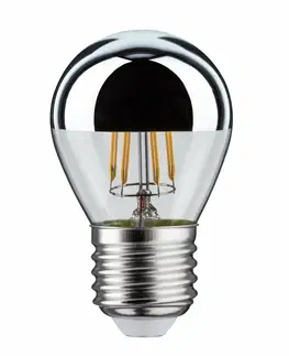 LED žárovky PAULMANN LED kapka 4,8 W E27 zrcadlový svrchlík stříbrná teplá bílá stmívatelné 286.68