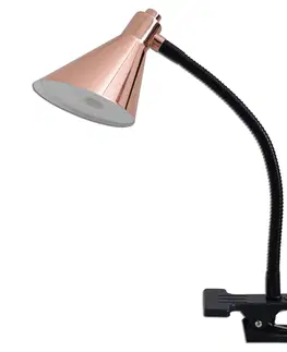 Stolní lampy a lampičky s klipem Näve Měděně zbarvená LED svítilna s klipem Janita