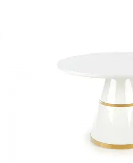 Jídelní stoly HALMAR Kulatý jídelní stůl Sonof bílý/zlatý
