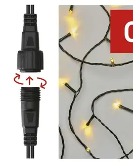LED řetězy EMOS Standard LED spojovací vánoční řetěz, 10 m, venkovní i vnitřní, teplá bílá D1AW03
