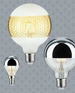 LED žárovky PAULMANN LED Globe 6,5 W E27 zrcadlový svrchlík černá mat teplá bílá stmívatelné 286.76