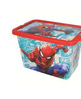 Boxy na hračky STOR - Plastový úložný box Spiderman, 7L, 02624