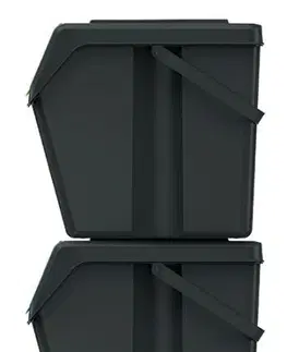 Odpadkové koše Prosperplast Sada 3 odpadkových košů Soorti na tříděný odpad 3 x 25 l černá