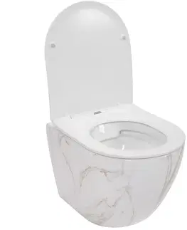 Kompletní WC sady Závěsná WC mísa Rea Carlos Flat bílá