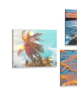 Sestavy obrazů Set obrazů okouzlující mořská krajina