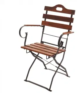 Zahradní křesla a židle Skládací zahradní židle 2 ks Dekorhome Hnědá