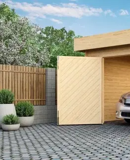 Garáže Dřevěná garáž FLACHDACH Lanitplast