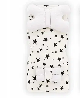 Dětské deky Podložka do kočárku bílá/černá s motivem hvězdiček