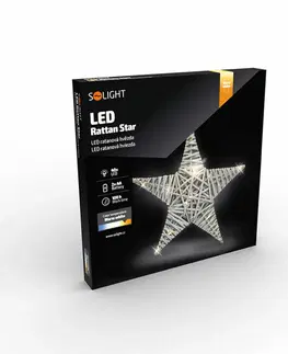 LED osvětlení na baterie Solight LED ratanová hvězda, 40x LED, 2xAA, 40cm 1V246