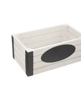 Úložné boxy Orion Dřevěná bedýnka s tabulkou Rustic, 24 x 14 x 10 cm 