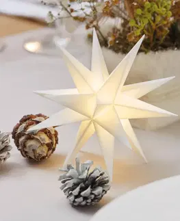 Vánoční světelná hvězda STERNTALER Pro vnitřní použití - 18cípá hvězda Ø 12 cm bílá