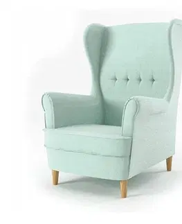 Židle Designové křeslo mentolové barvy ve skandinávském stylu
