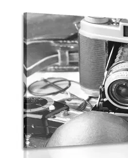 Černobílé obrazy Obraz starý fotoaparát v černobílém provedení