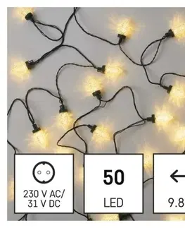 Vánoční řetězy a lamety EMOS LED vánoční řetěz Cone s programy 9,8 m teplá bílá