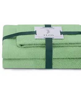 Ručníky AmeliaHome Sada 3 ks ručníků FLOSS klasický styl zelená, velikost 30x50+50x90+70x130