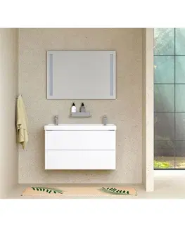 Koupelnový nábytek MEREO Siena, koupelnová skříňka s umyvadlem z litého mramoru 81 cm, černá mat CN441M